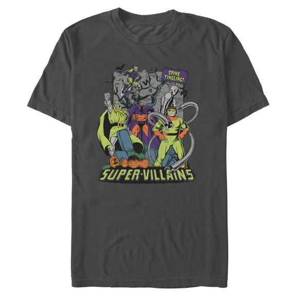 Mens Marvel Spine Tingling Different Super Villains T Shirt