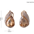 thumbnail image 6 of Gold Plated Crytsal Rhinestone Water Drop Shape Stud Earrings for Women Ear Buckle Earrings, 6 of 13