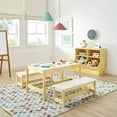 thumbnail image 6 of MUSEHOMEINC Wooden 3 In 1 Kids Toddlers Play Table and Bench Chair Set, 6 of 7