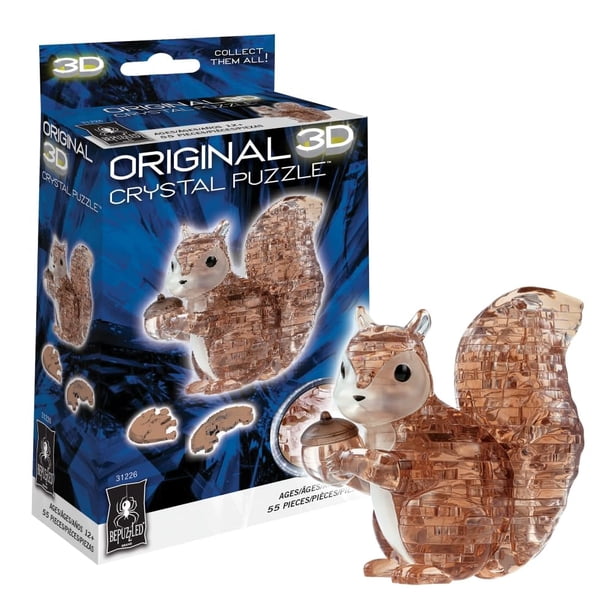 Puzzle de cristal 3D Bepuzzled Squirrel Original para mayores de 12 años