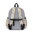 thumbnail image 3 of Beige Butterfly Plant Pattern Cute School Backpack with Padded Back and Adjustable Shoulder Straps 13.4"x11"x4.7", 3 of 5