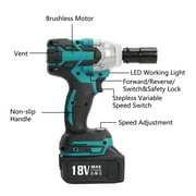 Washranp 1/2 Inch Drive Brushless Cordless Impact Wrench,Adjustable Speed 18Volt Compact Impact Electric Wrench with Charger and 6Pcs Socket Sleeves