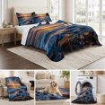 thumbnail image 6 of Queen Quilt Set 90''x96'', Beach Reef Lightweight Bedspread Coverlet Set with 2 Pillow Shams, Beach Sunset Ocean Waves Natural Scenery Breathable All Season Quilt Bedding for Bedroom/Guest Room, 6 of 9