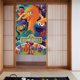 thumbnail image 1 of Cortina de puerta semiopaca con patrón de patchwork de dos piezas de Barrio Sésamo, cortinas opacas decorativas para dormitorio, sala de estar, decoración de habitación de niños, 34 x 56 pulgadas,, 1 of 7
