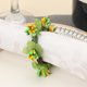 thumbnail image 1 of Xiao Hua Juego de 12 servilletas con forma de conejito de Pascua, hechas a mano (verde y amarillo), 1 of 3