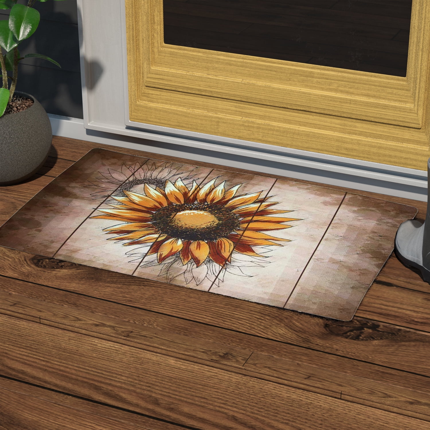 Welcome Doormat, Entrance Mat Floor Mat Rug for Indoor Outdoor Front Door with Non-Slip Rubber Backing