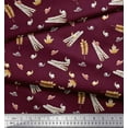 thumbnail image 3 of Soimoi polyester Crepe Fabric Leaves,Cinnamon & Snail Insects Print Fabric by Yard 52 Inch Wide, 3 of 3