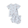 thumbnail image 6 of Qiylii Baby 2-piece Outfit Set, Short Sleeve Sun Print Tops+Shorts, 6 of 7