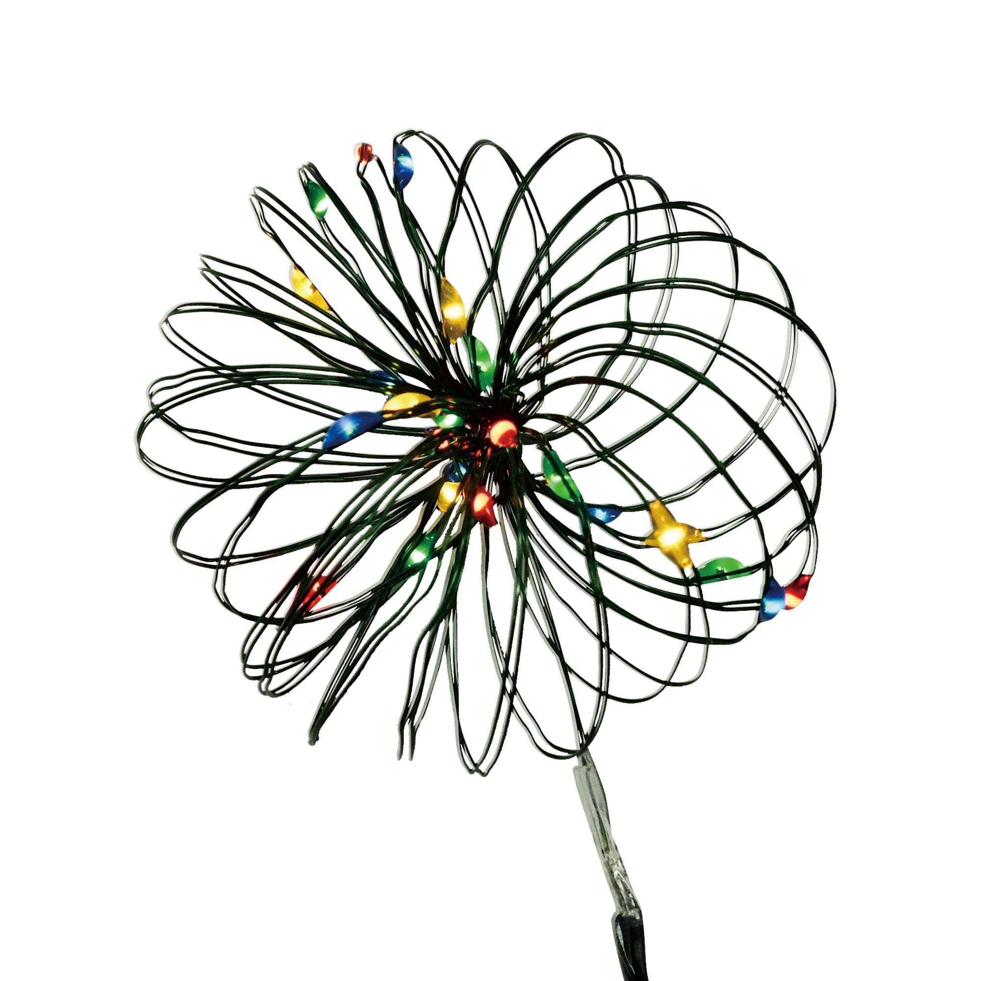 Indoor 25-Count Battery-Operated LED 3-Function Ultra Slim Wire Christmas String Lights, Multicolor, Green Wire, 8', by Holiday Time