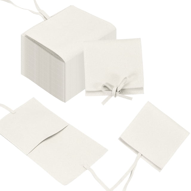 Uxcell 40 Pcs Bolsa de Microfibra para Joyería, 3.1 × 3.1 Pulgadas, Blanca