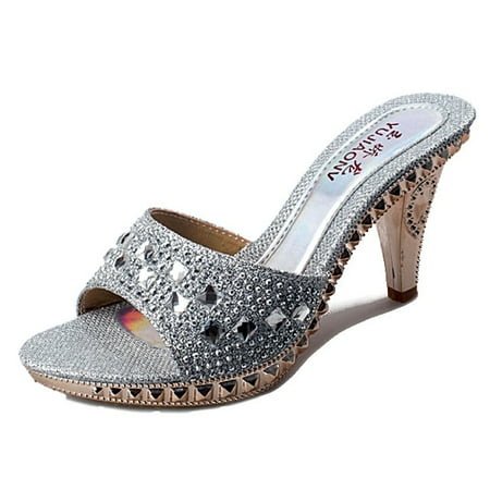 

WDHKUN Spike Heels Women Pumps Sexy High Heels Women Crystal Party Women Shoes Gold Open Toe Ladies Shoes