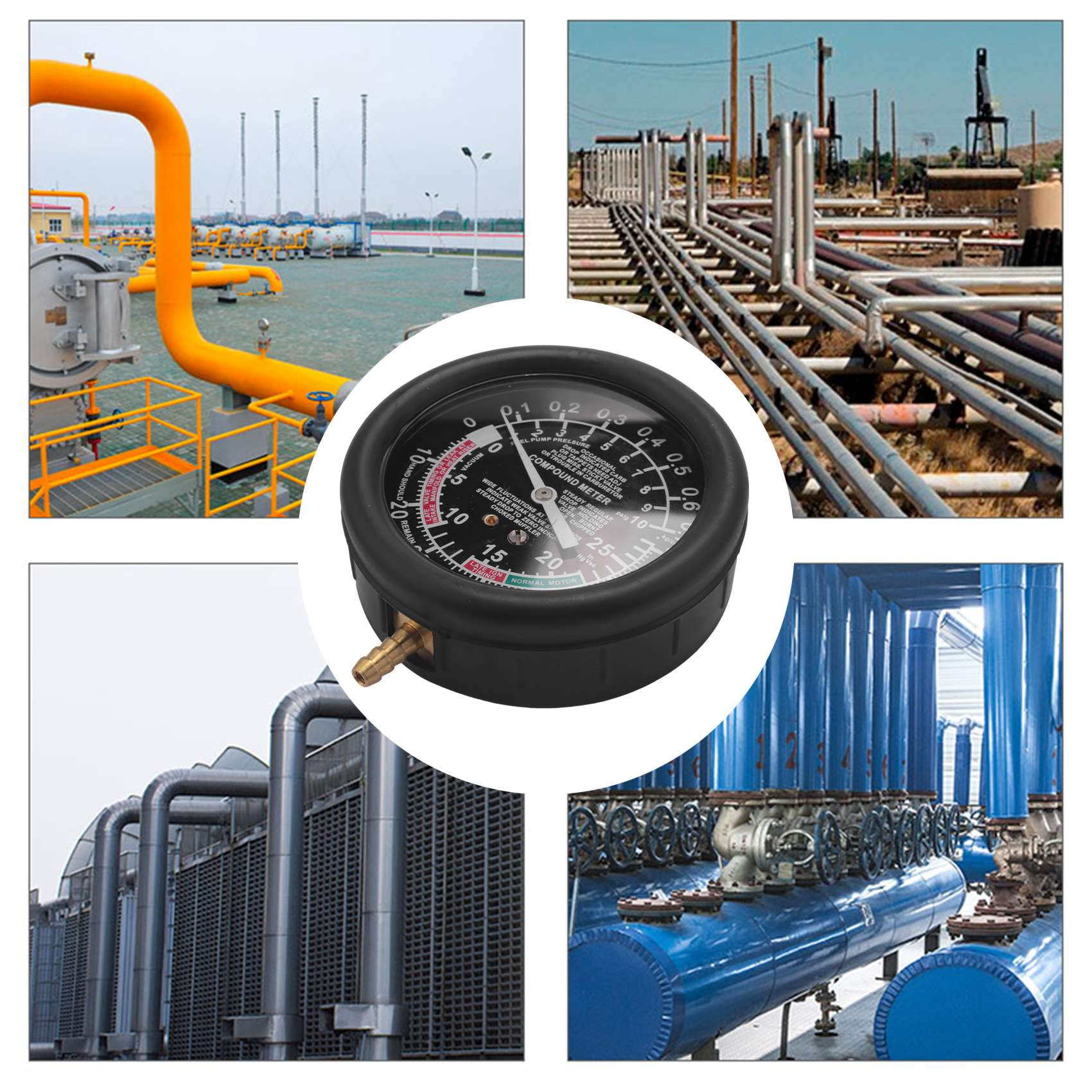 Multifunction Car Engine Vacuum Pressure Gauge Meter For Fuel System