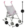 thumbnail image 3 of Cotton Candy Pink Umbrella Doll Stroller in Grey Polka Dots, Fits Dolls Up to 24", 3 of 5