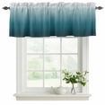 thumbnail image 2 of Blue Ombre Valances for Windows, Decorative Rod Pocket Window Valance Curtains, Contemporary Gradient Abstract Art Short Curtain Drapes for Kitchen/Bathroom/Living Room, 2 Panels, 42" W x 18" L, 2 of 8