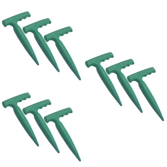 CIMAXIC Versatile Green Plastic Gardening Tool Set for Transplanting 9Pcs