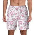 thumbnail image 2 of Goofa Rose Flowers Printed Men's Swim Trunks Board Shorts Quick Dry Mens Swimming Trunks with Compression Liner,Breathable Fit Hawaii Beach Shorts-Small, 2 of 9