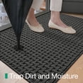 thumbnail image 3 of FRABE Washable Door Mat Indoor Entrance 17x30, Dirt Trapper Front Door Mats with Absorbent Interior and Non-Slip Rubber Backing, Entryway Doormat, Grey, 3 of 10