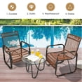 thumbnail image 3 of Gymax 3PCS Rattan Patio Conversation Set Bistro Furniture Set w/ Glass Table, 3 of 10