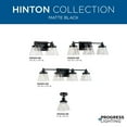 thumbnail image 5 of Hinton Collection Two-Light Matte Black Clear Seeded Glass Farmhouse Bath Vanity Light, 5 of 6