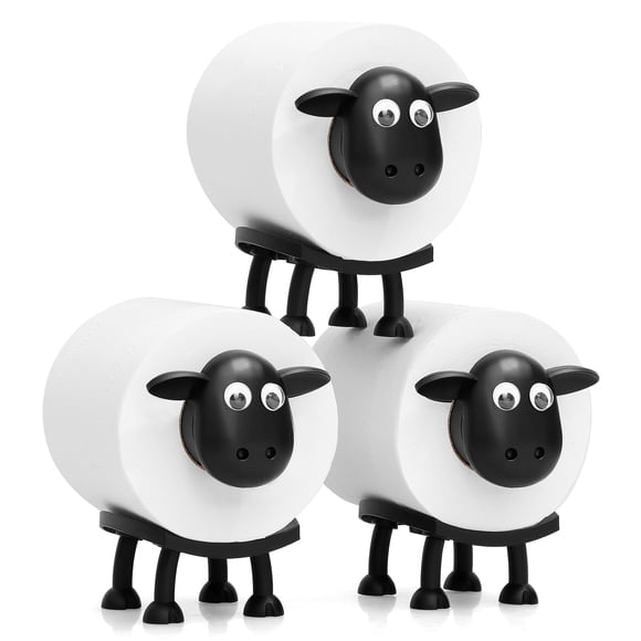 Juego de 3 divertidos portarrollos VELENTI Black Sheep