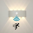 thumbnail image 1 of Lámpara LED luminosa arriba y abajo para exteriores, impermeable, decoración de fondo, lámpara de pared con detección de movimiento humano infrarrojo de aluminio, 1 of 4