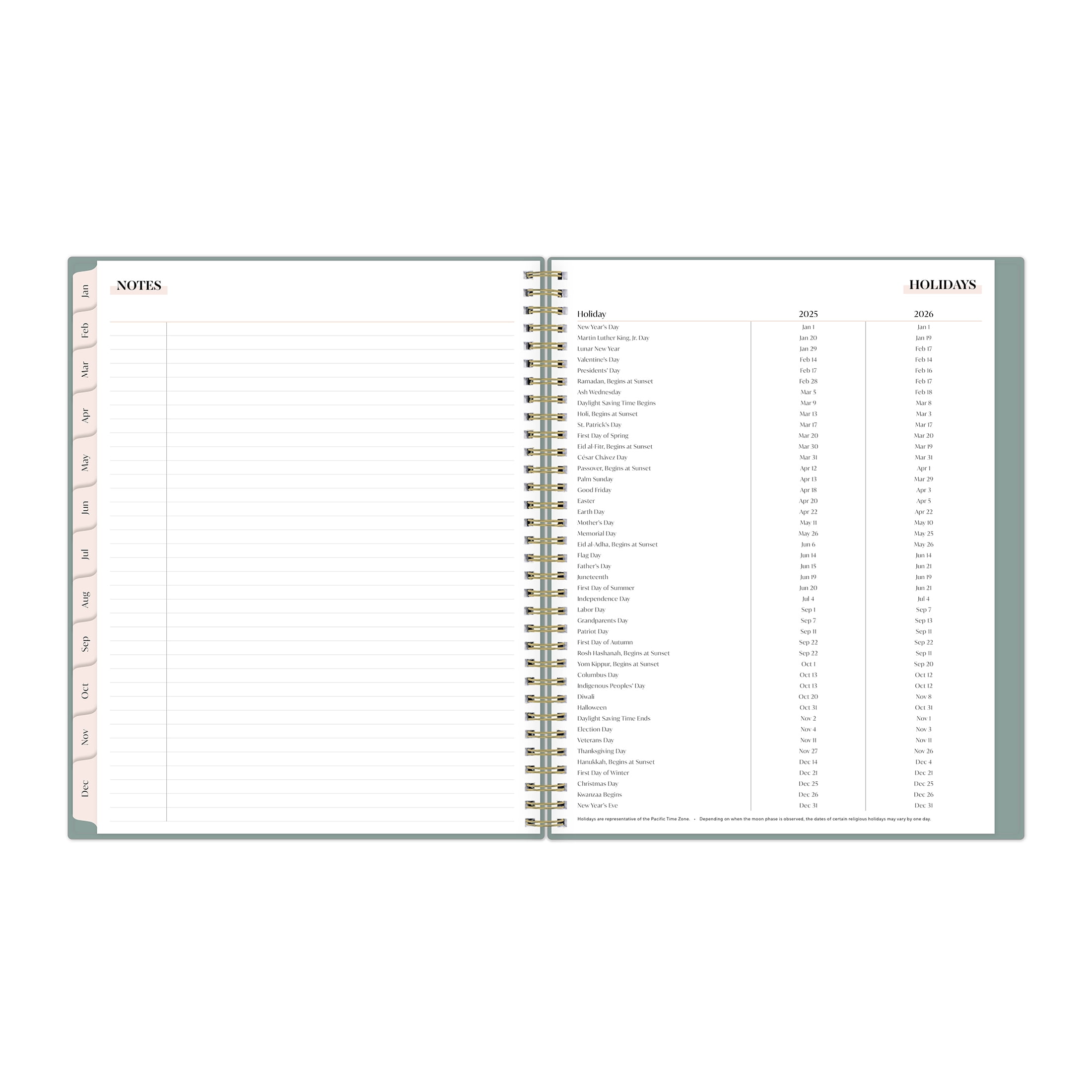 2025 Weekly Monthly Planner, 8.5x11, bossbabe for Blue Sky, Dommy Green