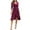 Purple, variant on Kaemgyyd Fall Dresses for Women Casual Wrap V Neck 3/4 Sleeve Wedding Guest Dress Belted Ruffle Hem Midi Dress
