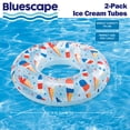thumbnail image 4 of Bluescape Inflatable Sweets Swim Tube Pool Float, 2-Pack, Ice Cream Prints, for Kids & Adults, Age 9 & up, Unisex, 4 of 6