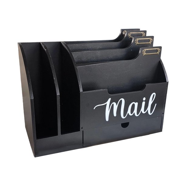 Organizador de correo, accesorios de oficina, organizador de sobres de escritorio Negro
