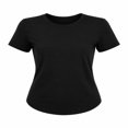 thumbnail image 1 of Playera Simply Basic para Mujer, Manga Corta Escote Redondo Negro Talla M, 1 of 4