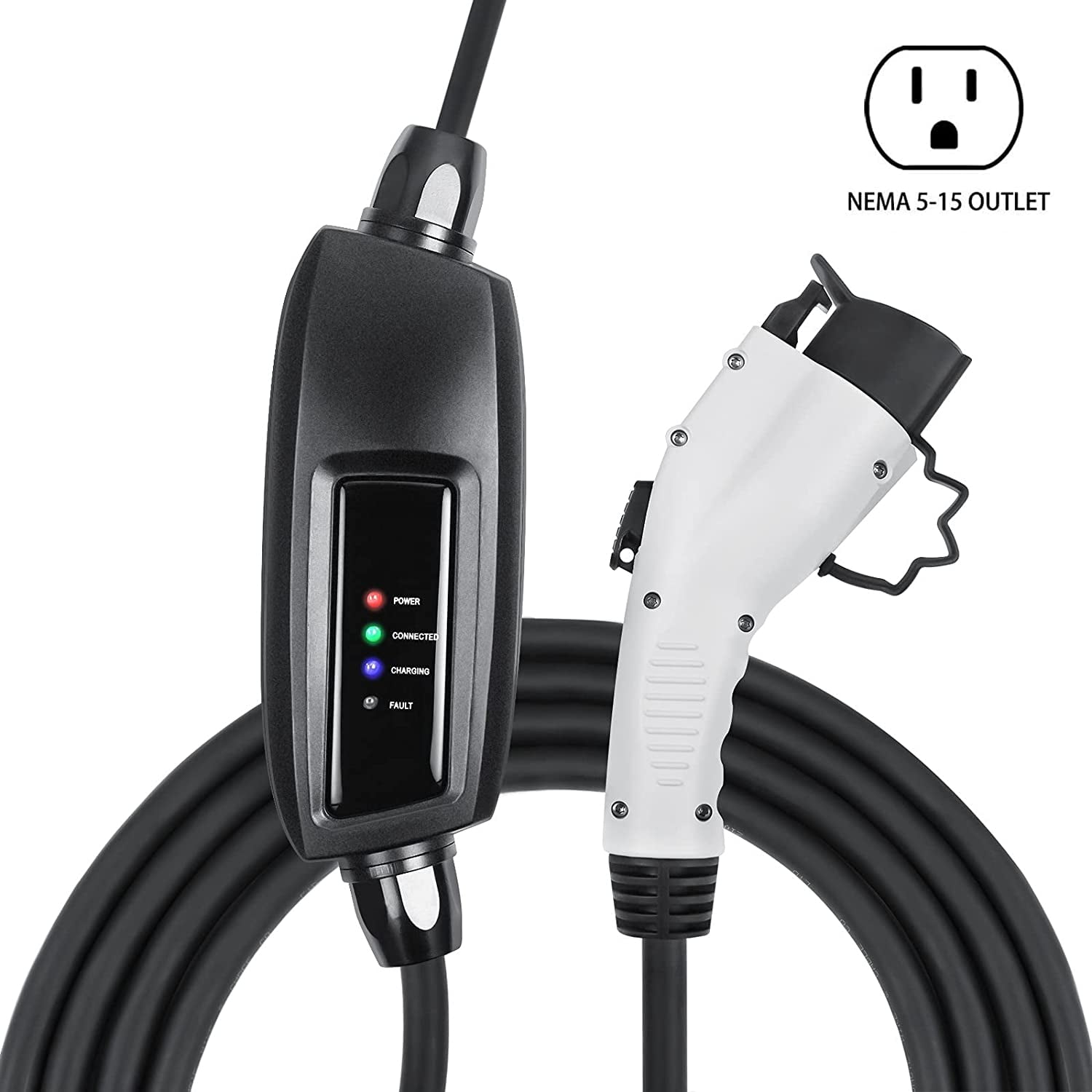 Lectron 110V 16 Amp Level 1 EV Charger with 21ft/6.4m Extension Cord