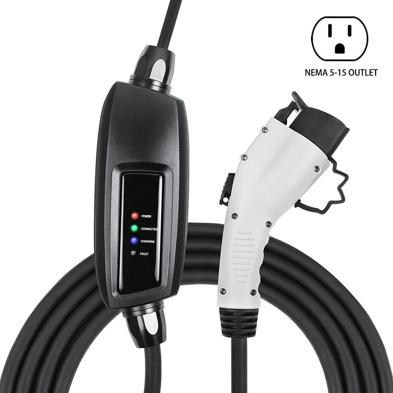 Lectron 110V 16 Amp Level 1 EV Charger with 21ft Extension Cord J1772 Cable & NEMA 5-15 Plug
