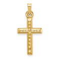 thumbnail image 6 of 14k Yellow Gold Hollow Hollow Diamond-cut Cross Charm Pendant, 6 of 7