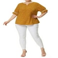 thumbnail image 2 of CHUANK Women‘s Plus Size Summer Outfits Pin Dots Floral Fashion Blouses, 2 of 6