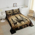 thumbnail image 4 of Camo Deer King Comforter Set Teen,Tree Branches Camouflage Hunting Bedding Set Woodland Animal Quilt Comforter Retro Pine Tree Wildlife Quilt Set 3 Pcs Bedroom Decor, 4 of 7
