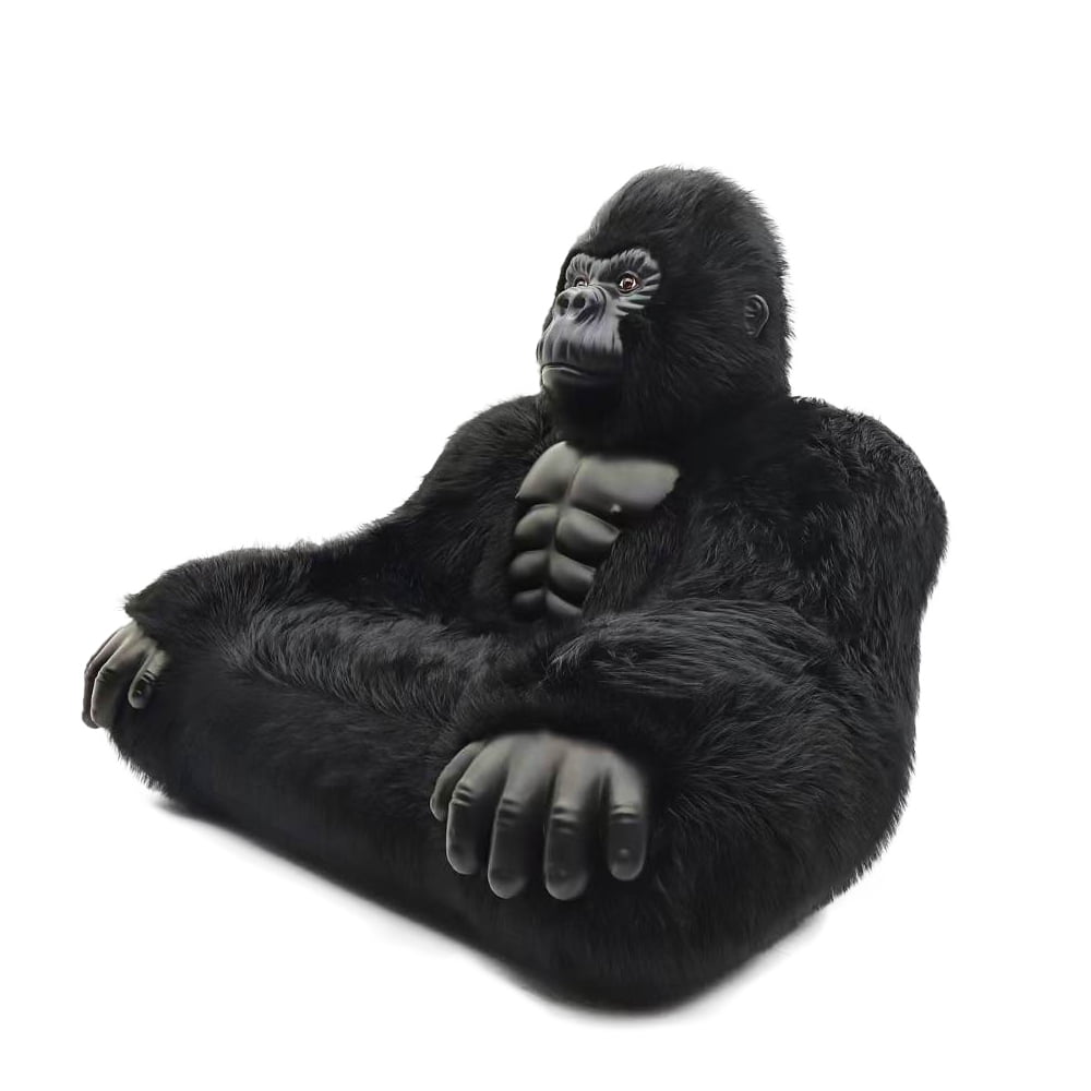 6.56ft Gorilla Inflatable Luxury Sofa Furry Plush Indoor Orangutan Furniture Sofa