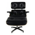 thumbnail image 3 of Emodern Furniture Mid Century Lounge Chair with Ottoman, Italian Leather, Black Walnut, 3 of 6