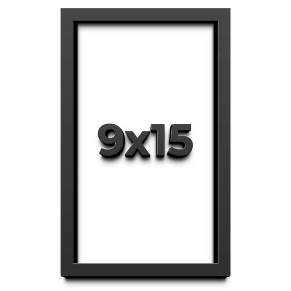 9x15 Shadow Box Frame Black | 1 inches Deep Real Wood Contemporary Shadowbox Display Frame | UV