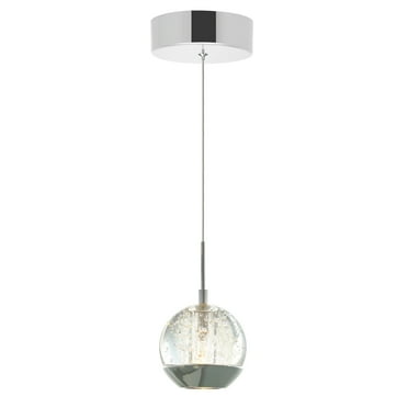 CWI Lighting Perrier 1 Light Down Contemporary Metal Mini Pendant in Chrome