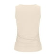 thumbnail image 6 of Lenpel Tank Tops for Women Summer Casual Plus Size Crew Neck Side Ruched Ribbed Knit Slim Sleeveless T Shirts Camisole Basic Tees, 6 of 7