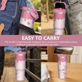 thumbnail image 7 of 30oz Hello Kawaii Cat Cute Stainless Steel Tumbler with Lid and Straw,Spill Proof Travel Cup Double Wall Vacuum Insulated Coffee Mug with Top Handle Pink, 7 of 7