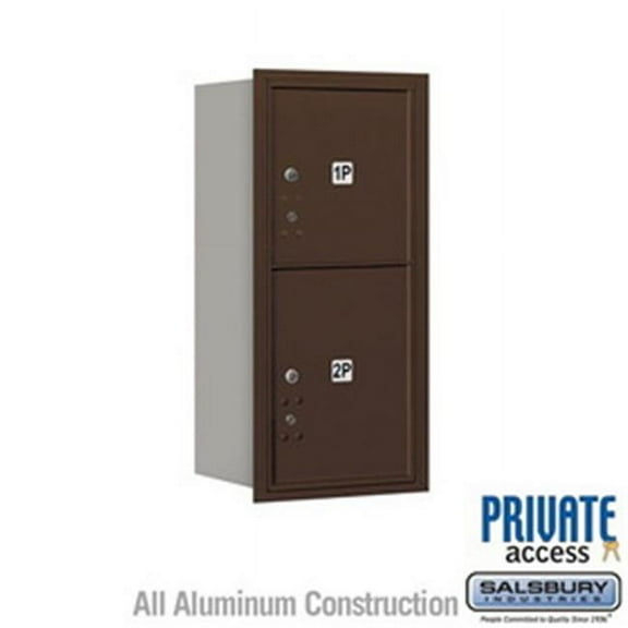 Salsbury Industries 3706D-2PSFU 6 Door High Unit 23.5 in. Double Column 4C Horizontal Mailbox with Front Loading USPS 2 PL6 - Stand Alone Parcel Locker, Sandstone