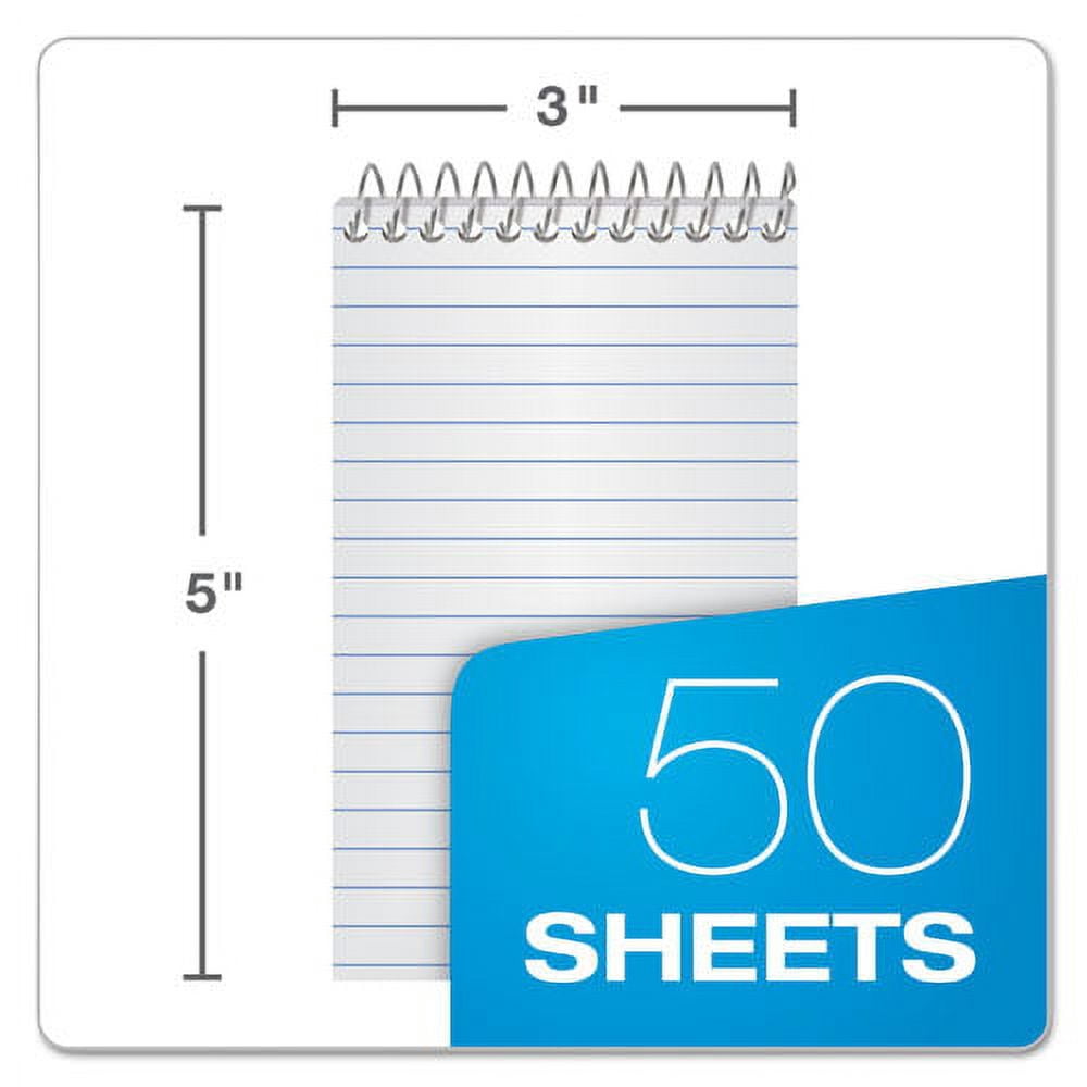 "Memo Pads, Narrow Rule, Randomly Assorted Cover Colors, 50 White 3 X 5 Sheets | Bundle of 5 Each"