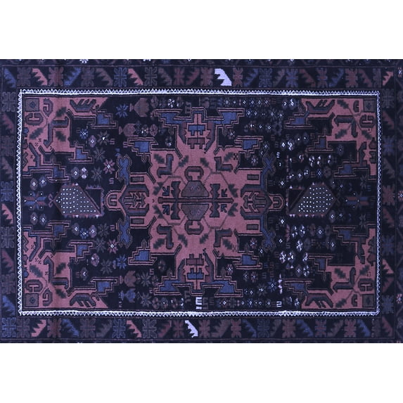 Ahgly Company Indoor Rectangle Persian Blue Traditional Area Rugs, 6' x 9'