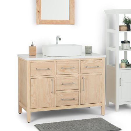 Brooklyn Max Calder 42 Inch Bath Vanity With White Engineered Brooklyn Max Calder 42 Inch Bath Vanity With White Engineered Marble Top