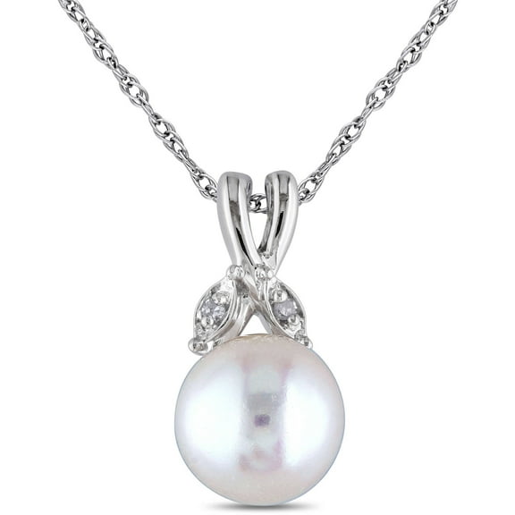 Everly Women's Cultured Pearl and Diamond 10k White Gold Necklace
