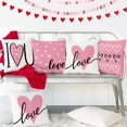thumbnail image 5 of Valentines Day Pillow Covers 18x18 Set of 4 Love Heart Valentines Pillows Decorative Throw Pillows Cushion Cases Valentine Decorations Valentines Day Deocr Pink, 5 of 5
