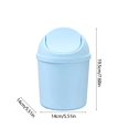 thumbnail image 3 of AuroraX 2.6L Desk Trash Can with Swing Lid Mini Cute Sky Blue Wastebasket Stylish Plastic Contemporary Garbage Bin, 3 of 6