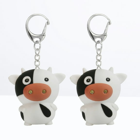 ELAYARD 2-Pack Multicolor Cow Key Holders with LED , Ideal for Keys, Bags, and Accessories