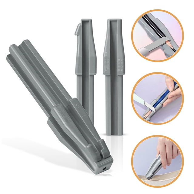 SOPOTUTU 3Pcs Eyebrow Pencil Sharpener Tool Grey Plastic Duckbill Design for Makeup Pencils Accurate Sharpening
